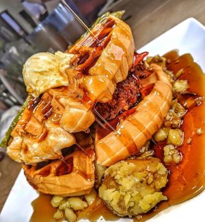 Chicken n waffles at Feed Me in Amarillo