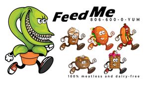 Our logo. Run Boris Run. He’s our mascot. Running after our delicious food offerings.  at Feed Me in Amarillo