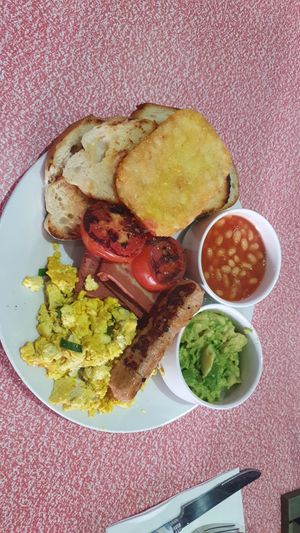 Vegan big breakfast at Cafe La Wheels in Seaford