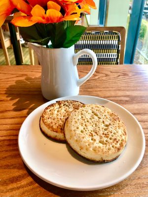 Sourdough crumpets  at Thyme in Bangor
