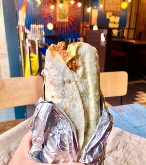 No meat chilli burrito  at Tortilla in Belfast