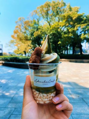 Vanilla and matcha ice creamm  at Akushu Cafe ORGANIC - 握手カフェオーガニック in Hiroshima