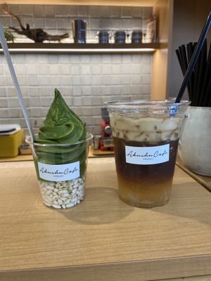 Matcha ice cream and espresso lemon soda   at Akushu Cafe ORGANIC - 握手カフェオーガニック in Hiroshima