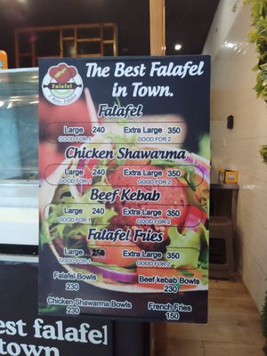 Menu at 3 Bros Falafel in El Nido