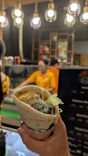 Extra large falafel wrap with all the sauces at 3 Bros Falafel in El Nido