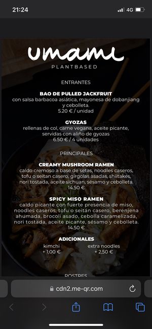 Umami menu  at Sopa - Boronat in Barcelona