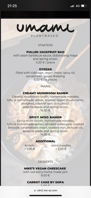 Menu  at Sopa - Boronat in Barcelona