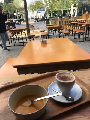 A pumpkin soup at Sopa - Boronat in Barcelona