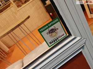 HappyCow logo just applied at SOA Champs-de-Mars in Paris