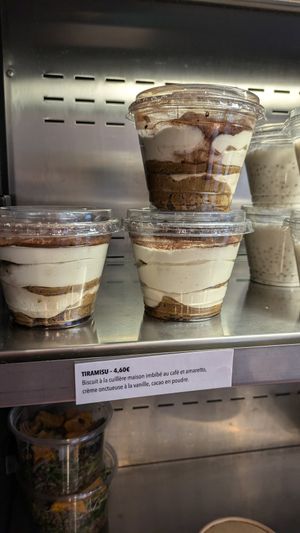 Vegan tiramisu at SOA Champs-de-Mars in Paris