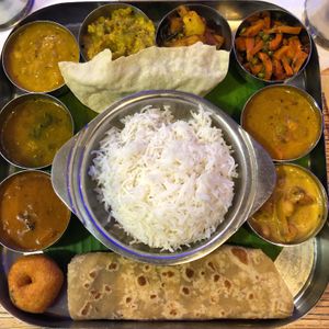 Thali at Sangeetha Vegetarian Restaurant in Paris