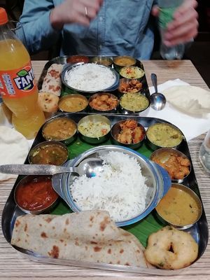 Vegan south indian thali at Sangeetha Vegetarian Restaurant in Paris