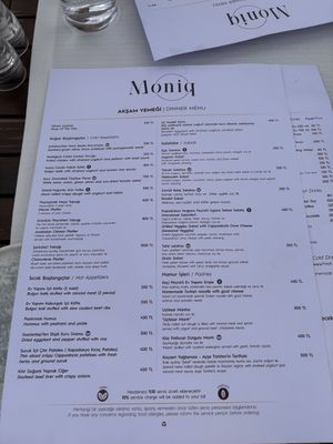 Menu   at Moniq Restaurant & Cocktail Bar in Nevsehir