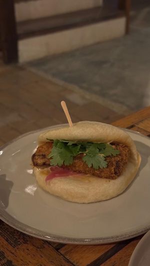 Fried tofu bao at Monoquilha in Ubatuba