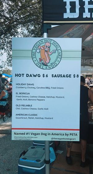 options during central fl veg fest 10/23/21 at The Vegan Hot Dog Cart in Orlando