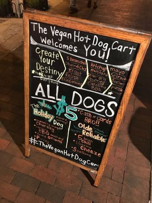 The menu! at The Vegan Hot Dog Cart in Orlando