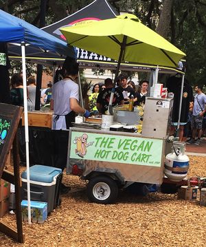 At Earth Day! at The Vegan Hot Dog Cart in Orlando