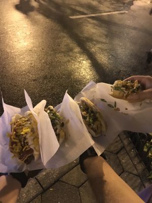 Yummy late night dogs!  at The Vegan Hot Dog Cart in Orlando