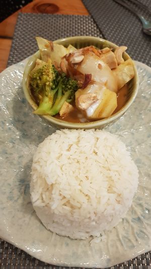 Kids Massaman Curry and rice at Giggling Squid - Cardiff Bay in Cardiff