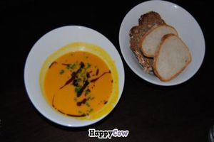 Pumpkin cocos soup at Loevenzahn in Mannheim