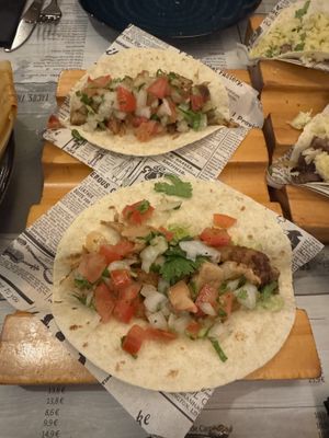 Heura tacos without sour creamm  at Las Patronas Aguadulce in Aguadulce