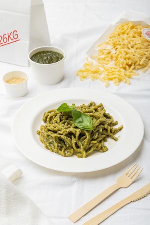 Trofie al pesto at 26KG in Barcelona