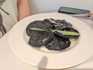 Truffle and porcini ravioli at 26KG in Barcelona