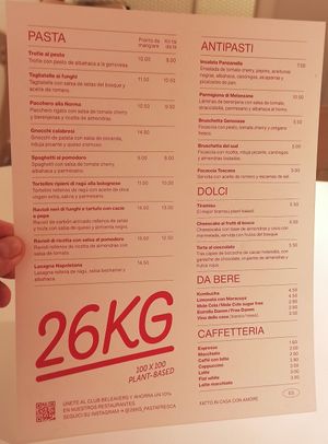 La carta at 26KG in Barcelona