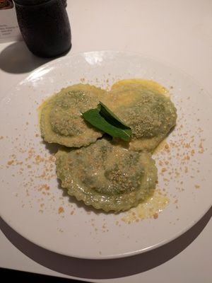 Butter sage ravioli (tasting menu) at 26KG in Barcelona