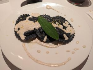 Truffle ravioli (tasting menu) at 26KG in Barcelona