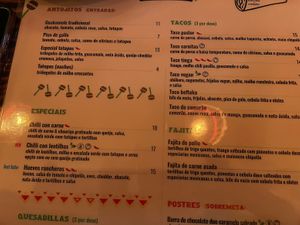 Chili and taco as vegan options  at Guaka in Lisbon