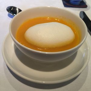 Carrot & brown rice potage, delicious~ at HAZE in Fukuoka