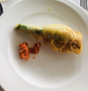 Zucchini flower at Otto Ristorante in Sydney