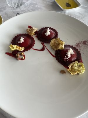 Beetroot ravioli   at Otto Ristorante in Sydney