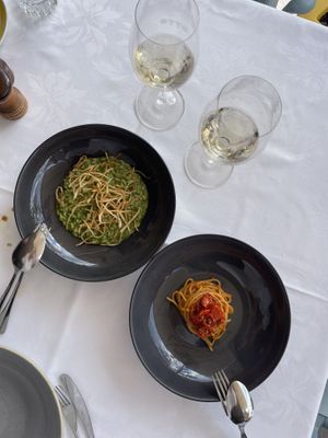 Vegan risotto & spaghetti   at Otto Ristorante in Sydney