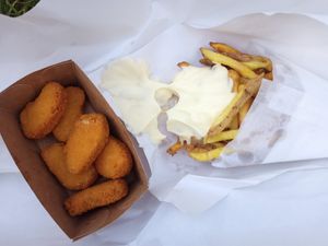 Nuggest, fries and mayo at Fries and More  in Brussels