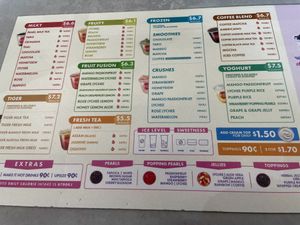 Menu  at Sharetea  in Pakenham