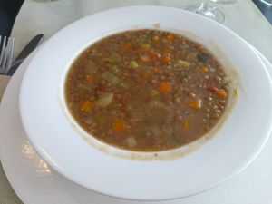 Lentil stew at Vegano A Seimeira in Lugo