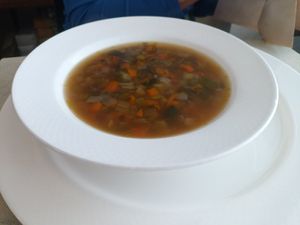 Miso soup at Vegano A Seimeira in Lugo