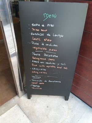 Sample menu at Vegano A Seimeira in Lugo