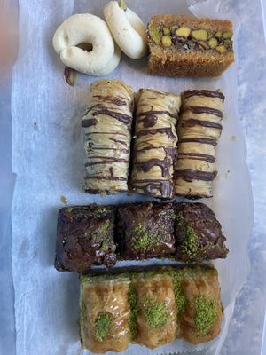 A variety of yummy treats  at Yafa Bakery & Cafe in Somerville