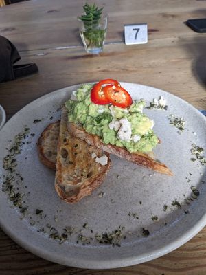 Smashed Avo (Vegan Option with Yay Feta) at The Coterie in Korumburra