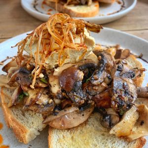 Mushrooms on toast    at The Coterie in Korumburra