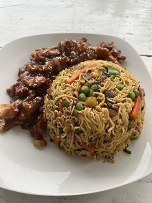 Veg noodles + mushroom  at Planta Vegetarian Restaurant in Negombo