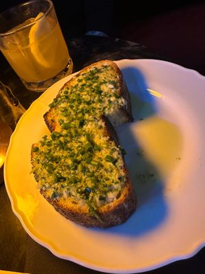 Garlic bread at Frankie Cadillac in Surry Hills