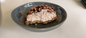 Hazelnut tartlet filling at Lente - Vegan Patisserie in Gouda