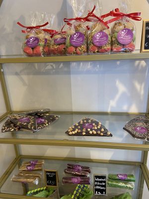 Friday 25 Apr 2025: some pre-packaged marzipan and chocolate. at Lente - Vegan Patisserie in Gouda