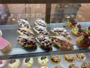 Croissants are not offered every day, so I was happy they had them on Saturday 7 June 2025. They’re nice, but I prefer the almond roll and tompouce when I crave puff pastries. at Lente - Vegan Patisserie in Gouda