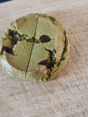Matcha cookie at Lente - Vegan Patisserie in Gouda