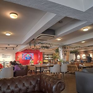 Above the mountain wear shop at Himalayan Java  in Kathmandu